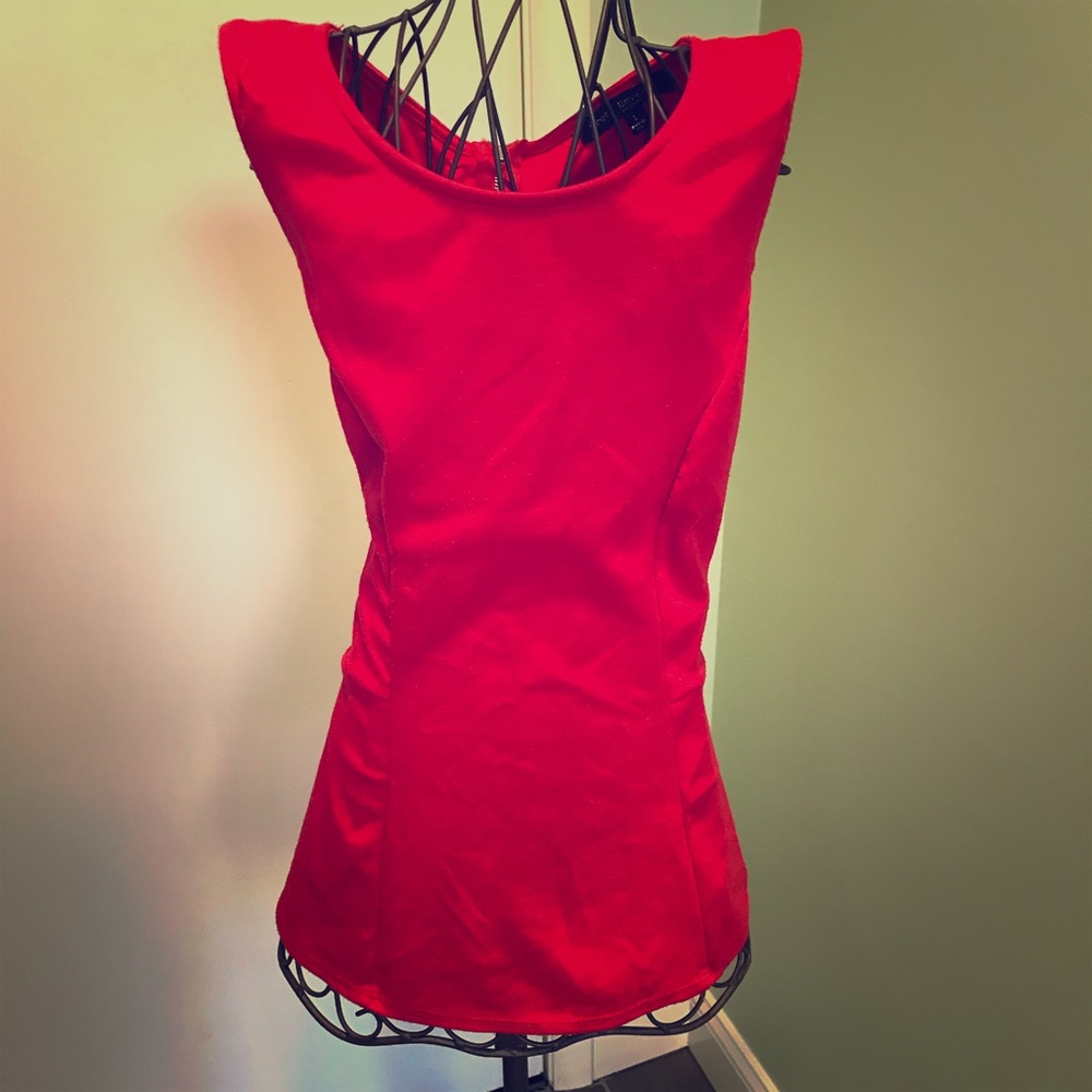 Red Peplum Top - Large