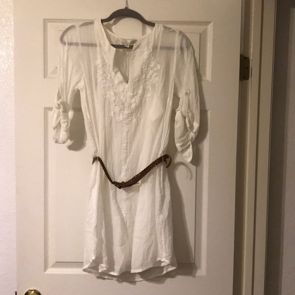 Lauren Conrad White Dress with Belt