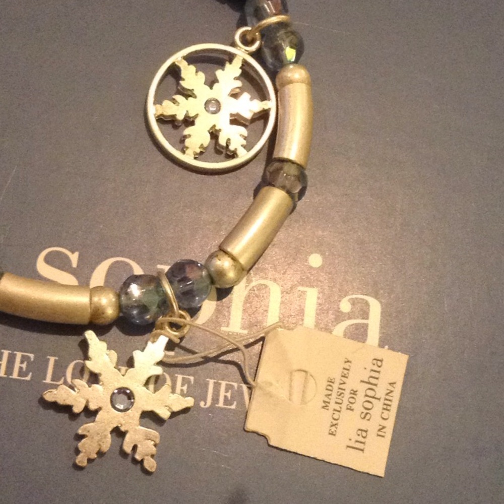 Lia Sophia Silvertone Stretch Snowflake Bracelet
