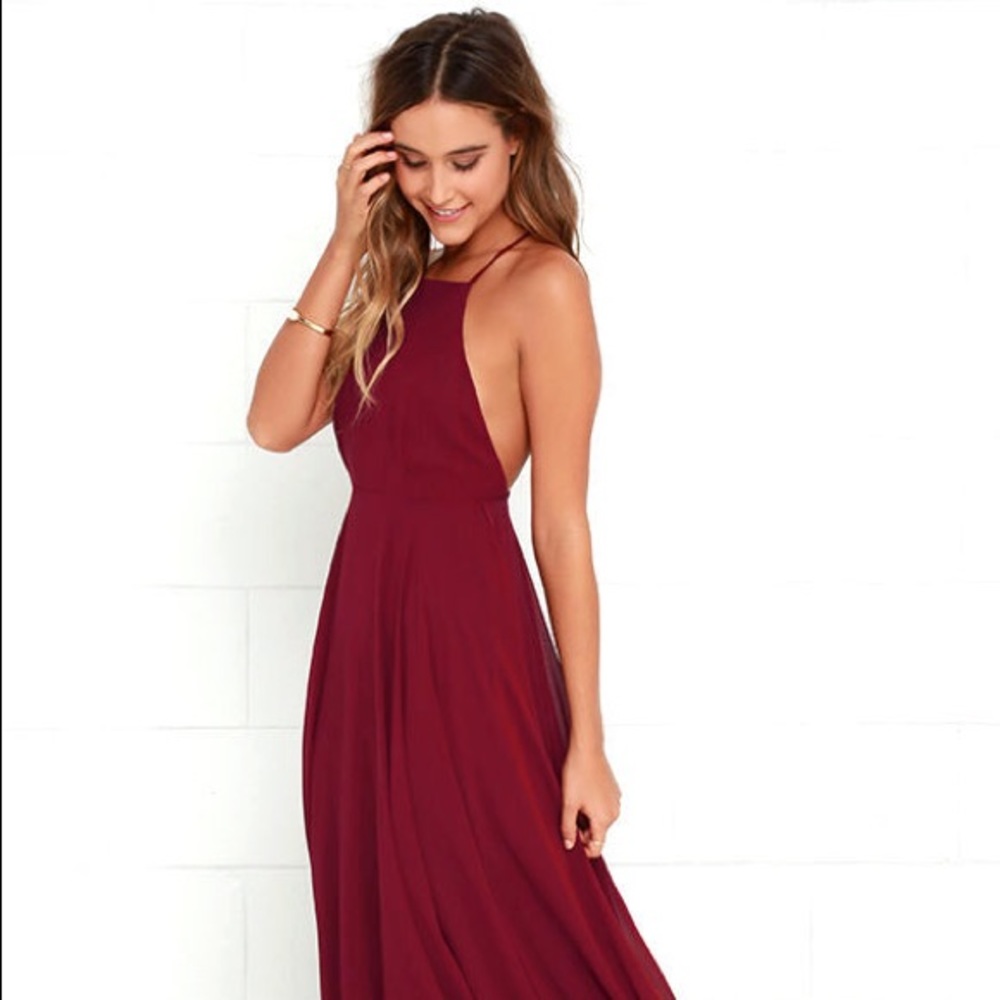 Lulus mythical kind of love wine red maxi dress