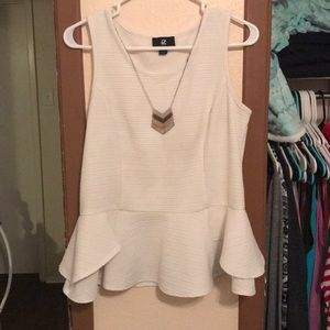 Beautiful white dress shirt w/ removable necklace