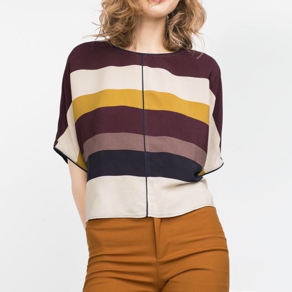 Striped Kimono Sleeve Top