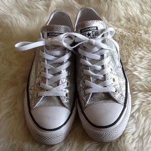 Converse All Star Silver Glitter Sneakers