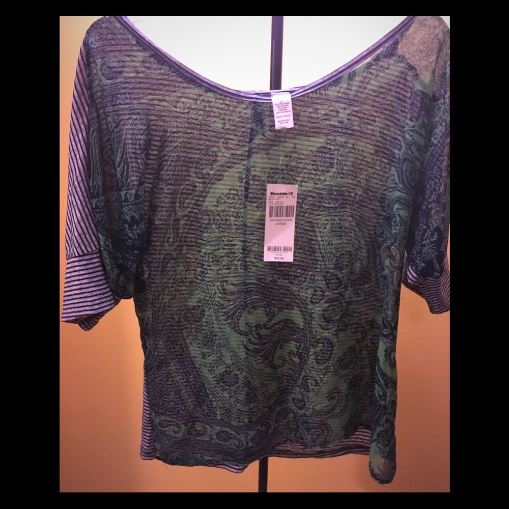 Paisley pattern sheer shirt