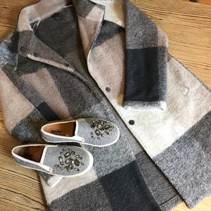 Plaid wool coat