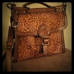 Fossil Vintage Revival VRV Giraffe print crossbody