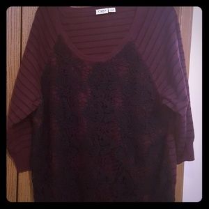 Cato Lace Detail Sweater plus size