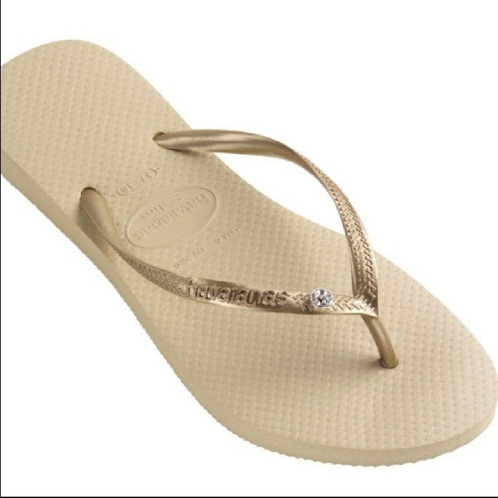 Havaianas Slim Crystal embellished flip flops
