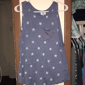 American flag tank top.