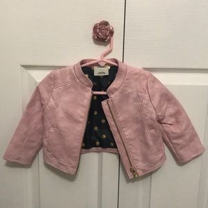 Pink faux leather jacket New never worn!!!!!