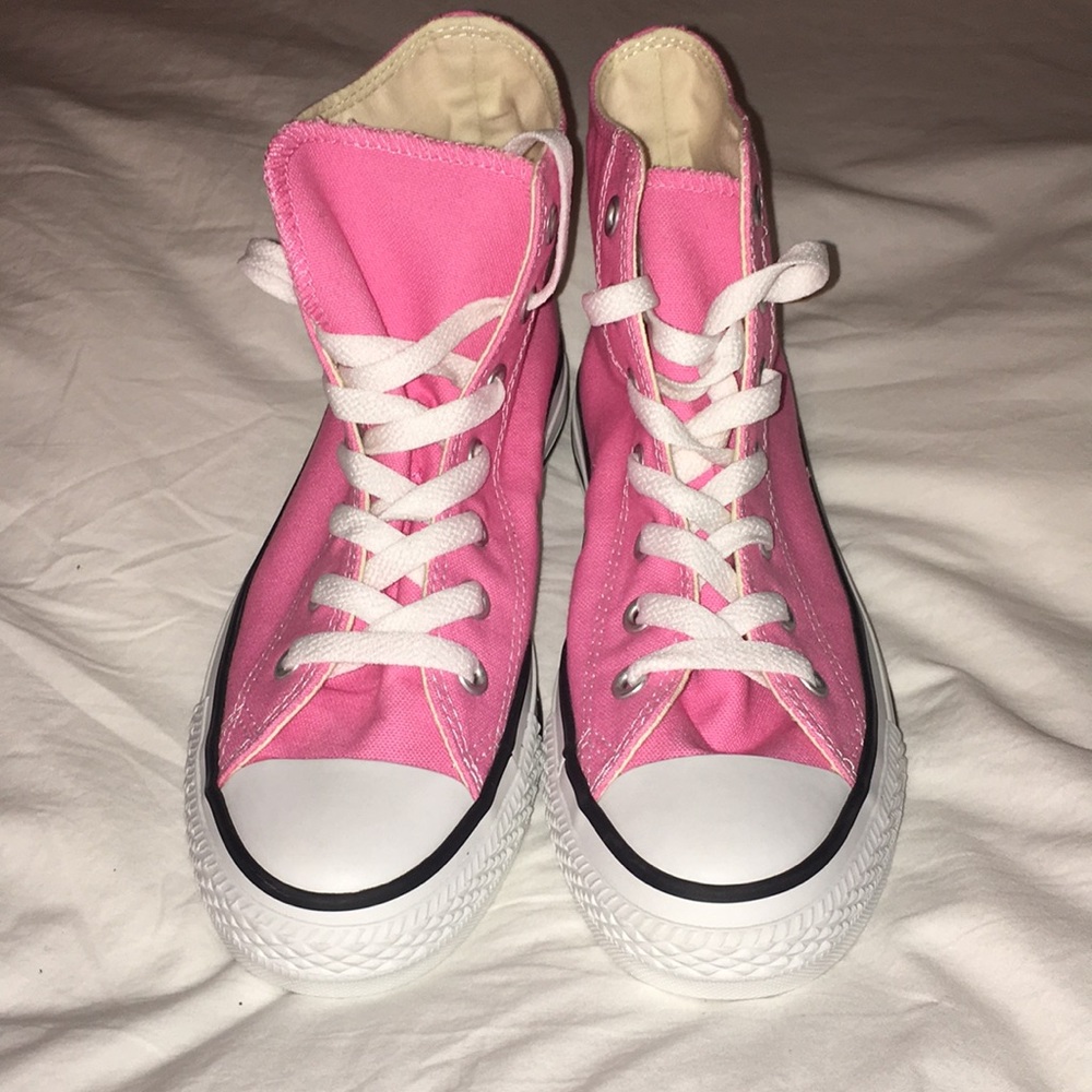 Pink classic high top converse