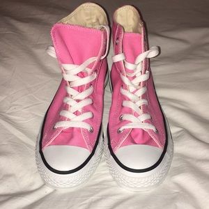 Pink classic high top converse