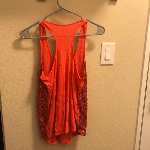 Sequined Red Razor Back Tank - Picture 2 of 2