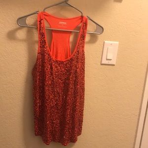 Sequined Red Razor Back Tank