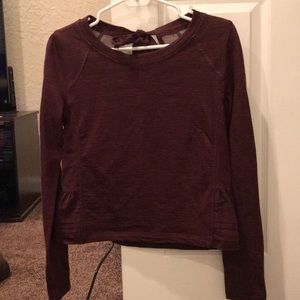 Lululemon Maroon long sleeve open back top