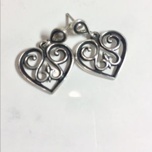 James Avery French Heart Ear Posts
