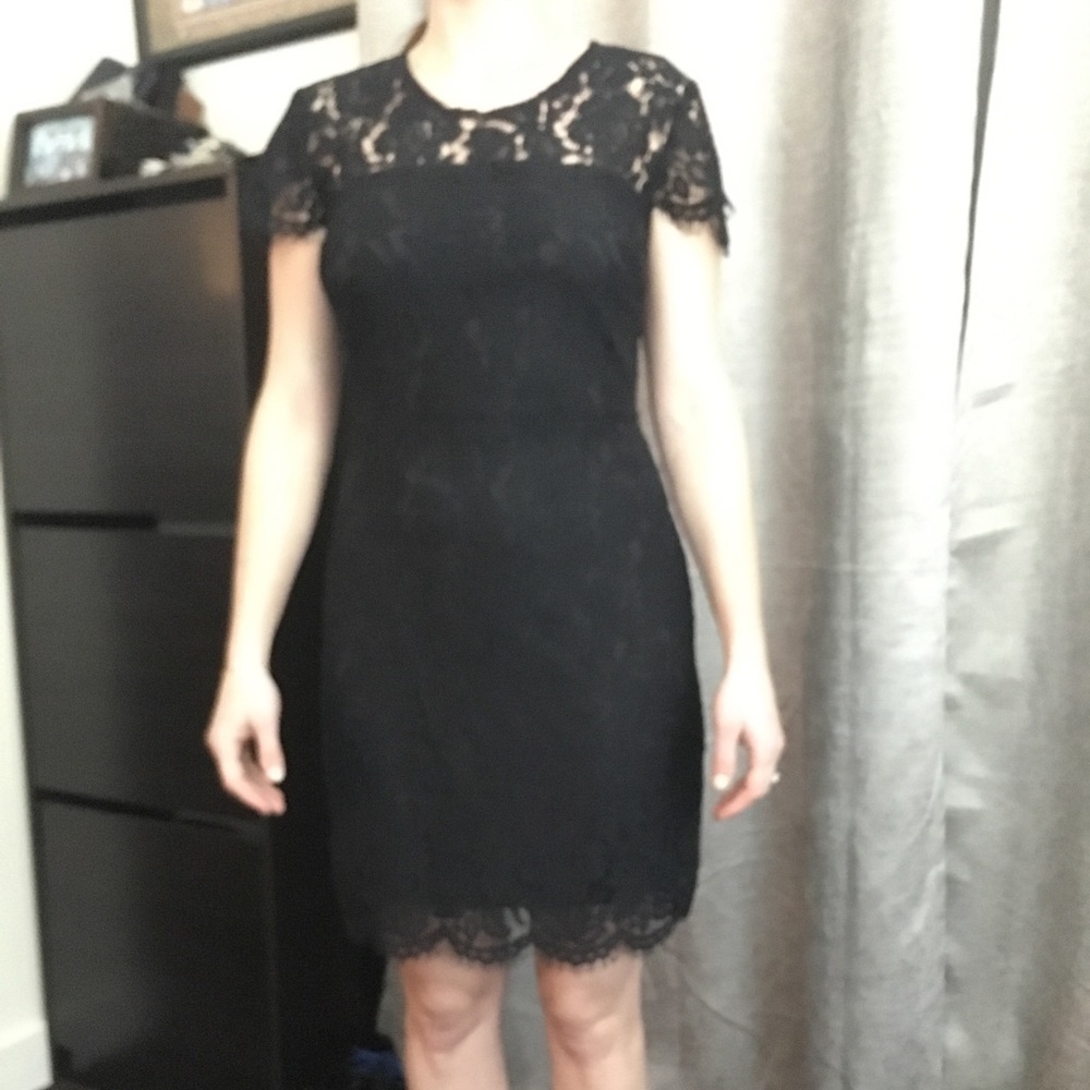 Black lace banana republic dress size 0p NWT