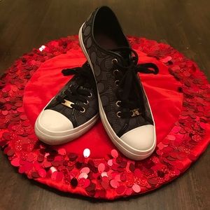 Coach shoes, black gray and gold, size 8.5