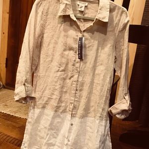Linen button up top NWT