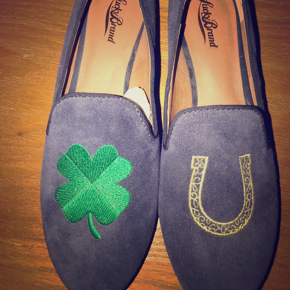 Luck brand horseshoe and shamrock loafers size 8