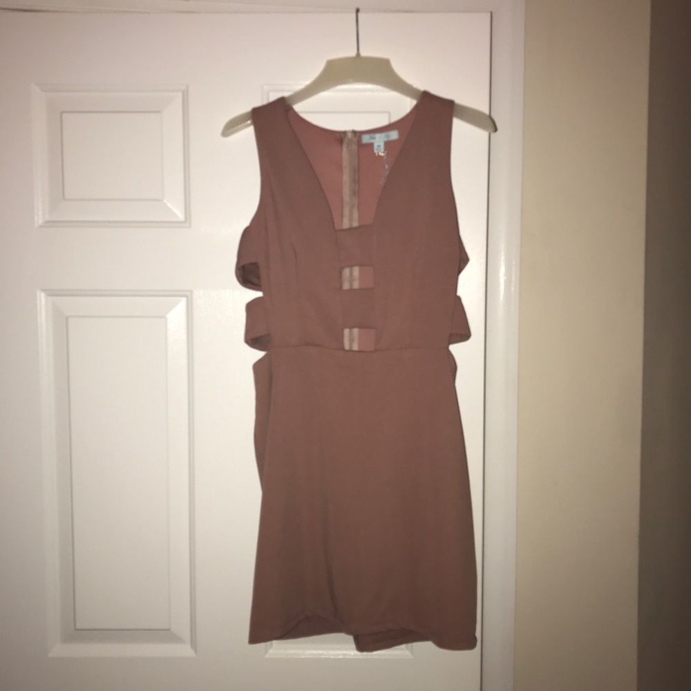 faded pink mini dress with cutouts (never worn)