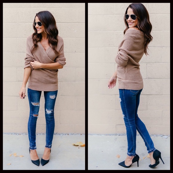 1 LEFT‼️SALE‼️5 ⭐️Beige Wrap Sweater - Picture 5 of 5