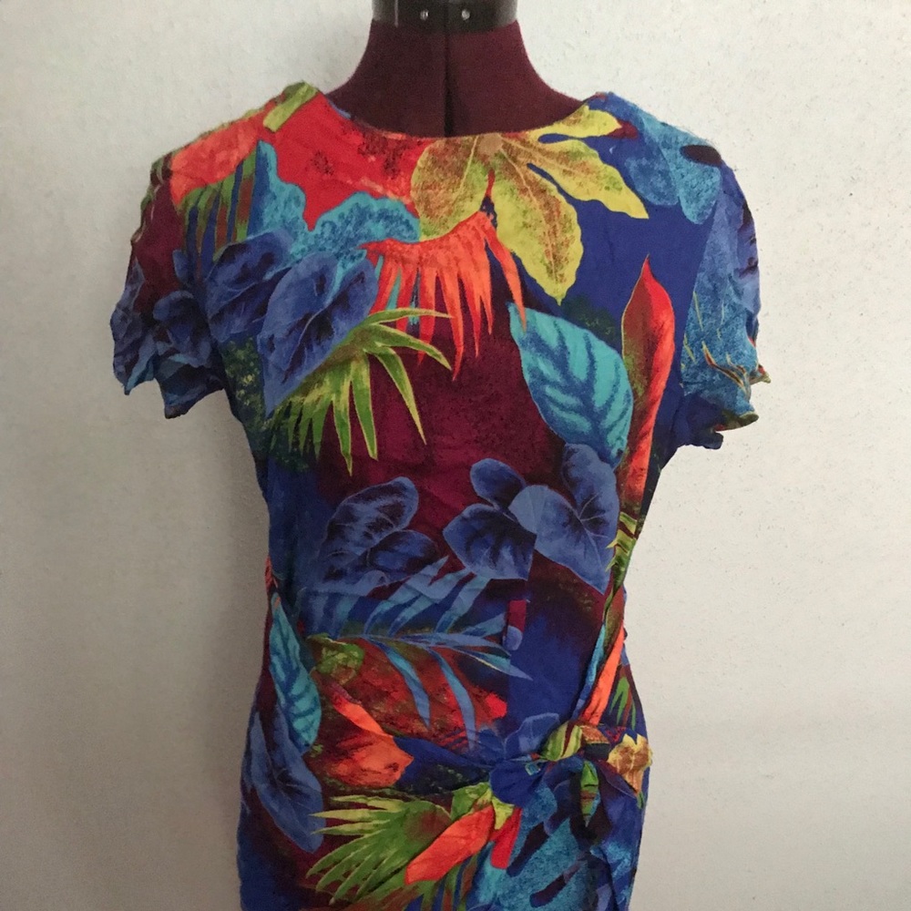 Faux wrap sarong style dress