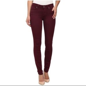 Paige Peg Skinny Jean in Deep Red