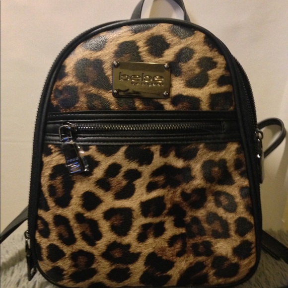 Sold New Bebe leopard faux leather backpack - Picture 8 of 8