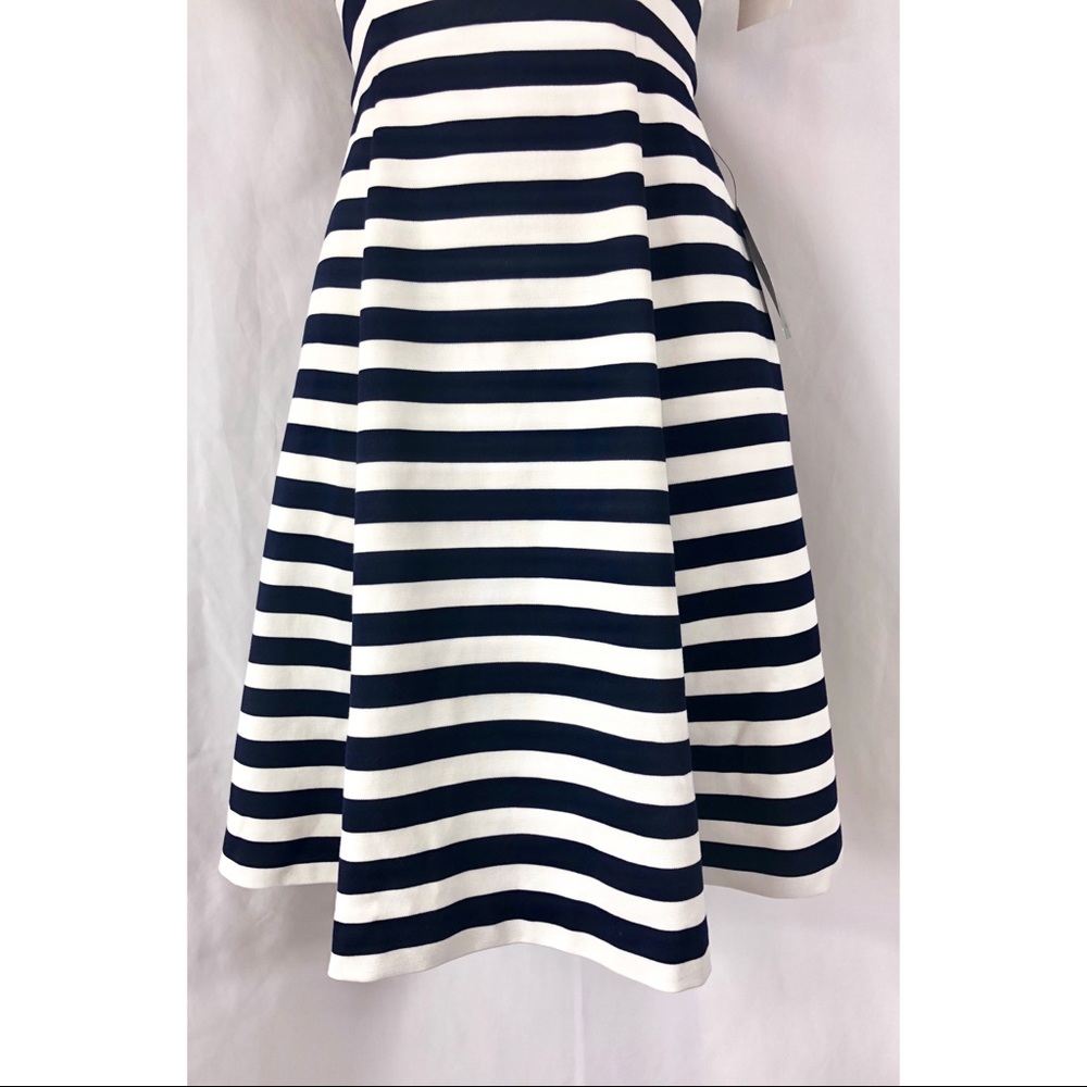 New! Chelsea28 Striped Off Shoulder Flare Dress - Picture 6 of 8