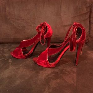 Stunning Tom Ford Red Velvet Stilettos
