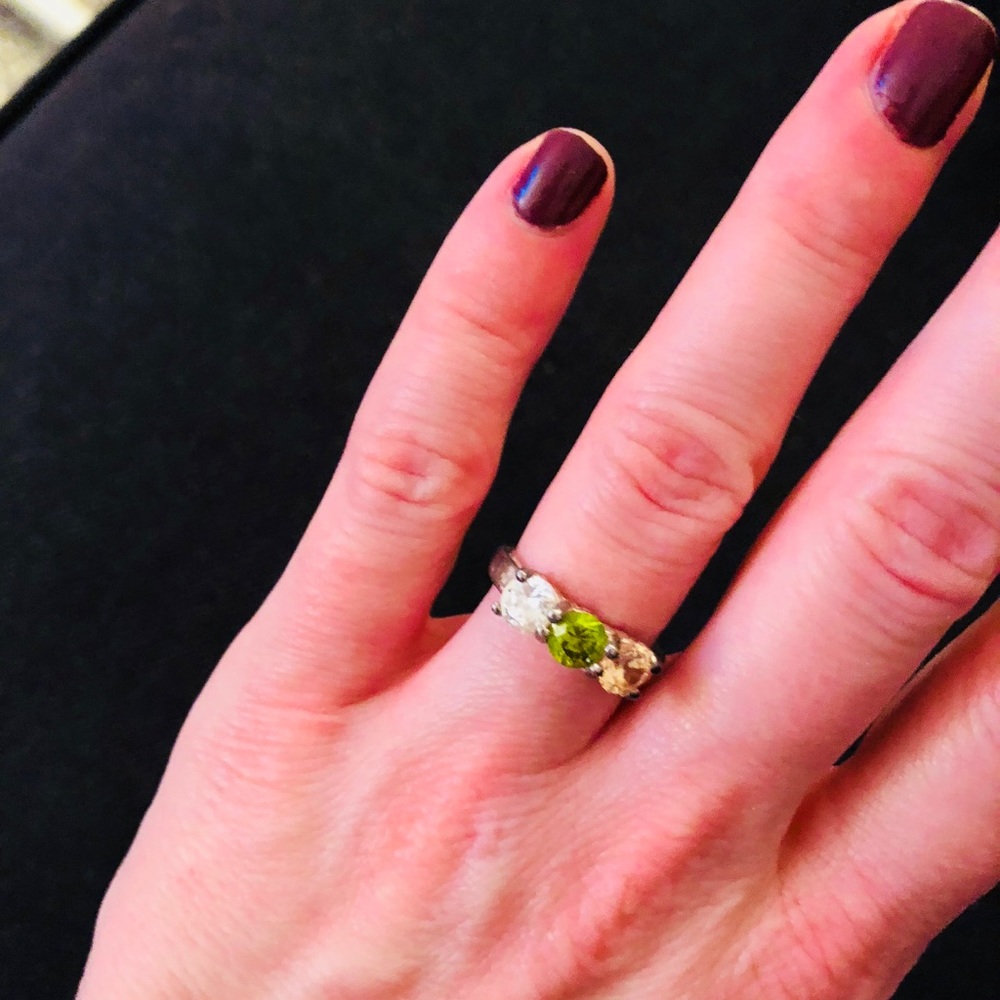 Tri-gemstone ring size 6