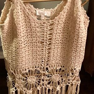 Entro Crocheted Elegant Fringed BOHO Tank