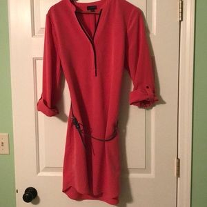 Limited pink shirt dress with navy accents, size L