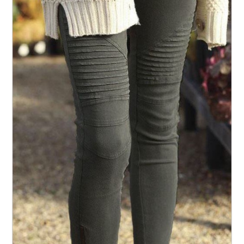 Moto zipper ankle pants