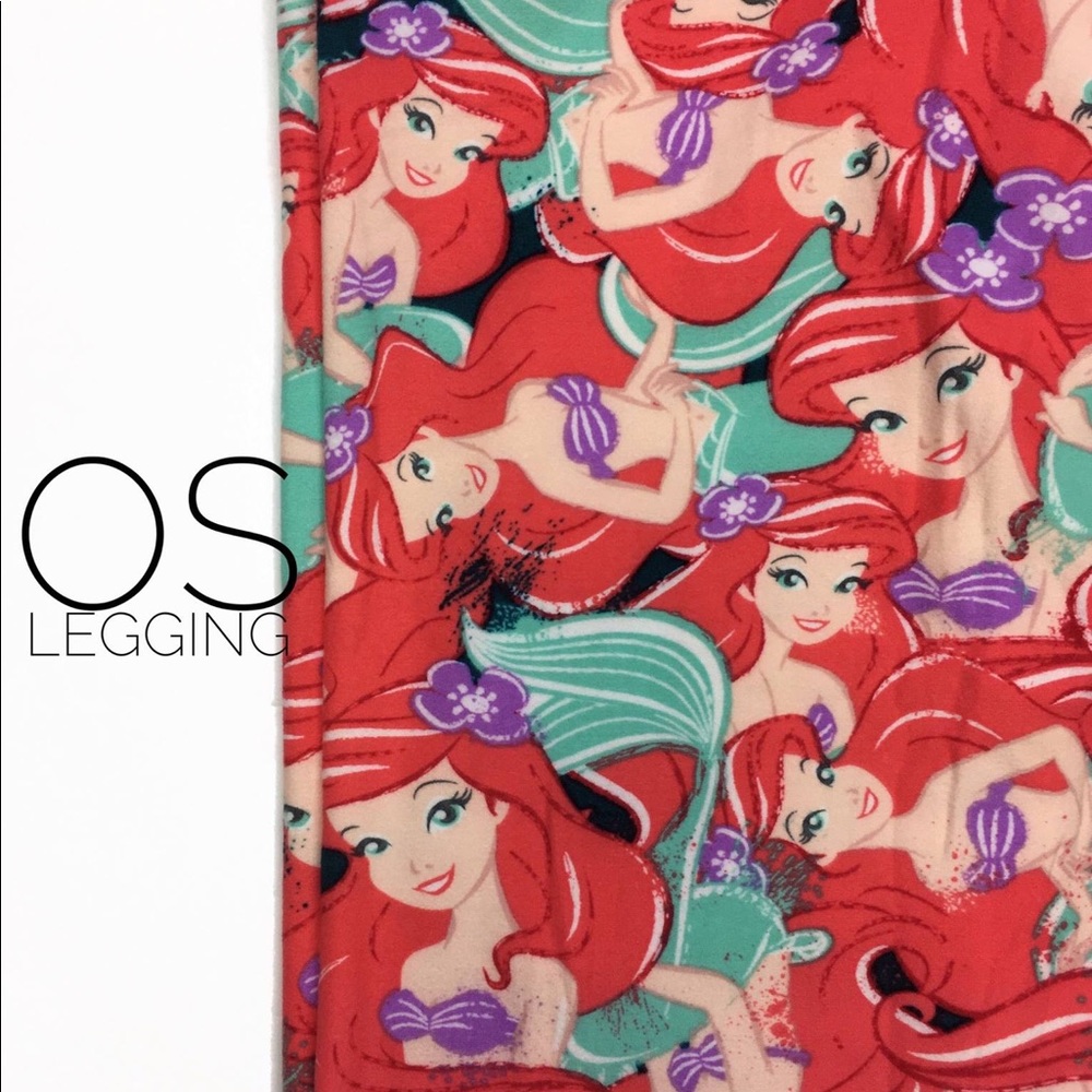 NWT Disney Big Little Mermaid Ariel OS Leggings
