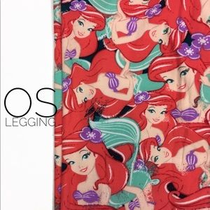NWT Disney Big Little Mermaid Ariel OS Leggings