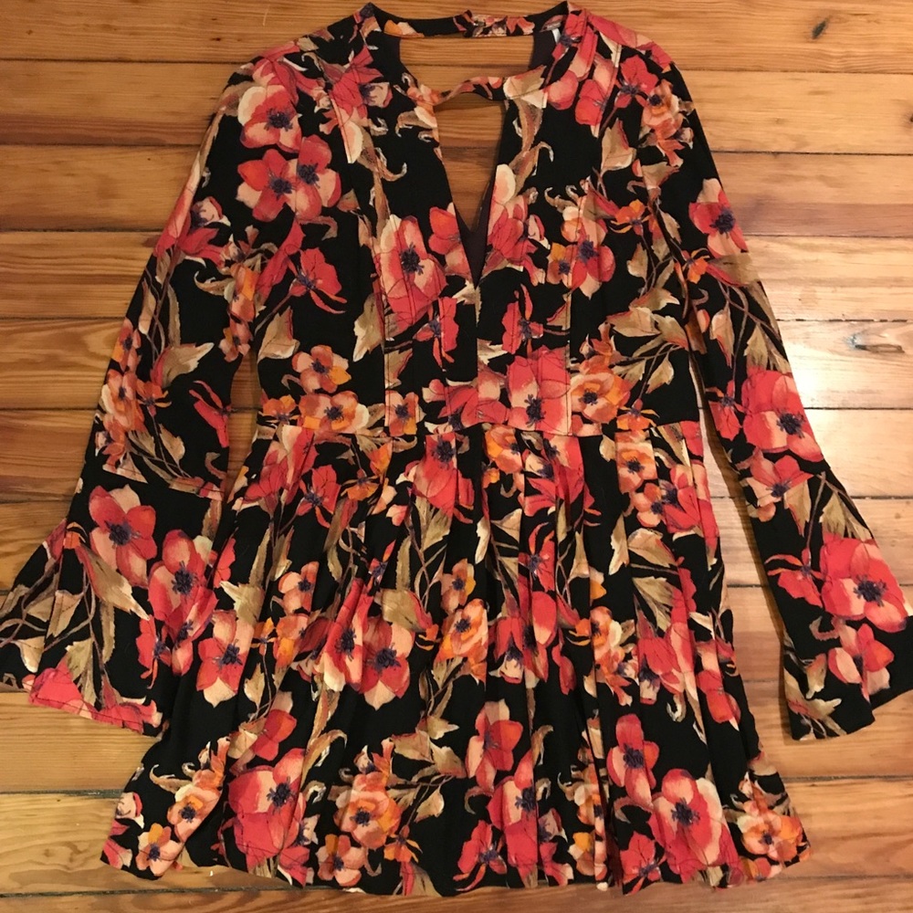 NWOT Free People Bell Sleeve Skater Dress