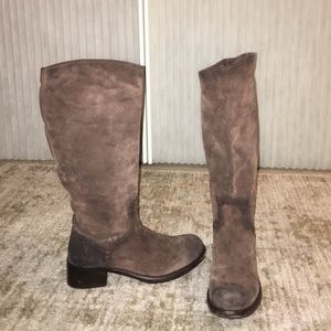 Brown suede Frye boots. 1 1/2" heel size 9.5