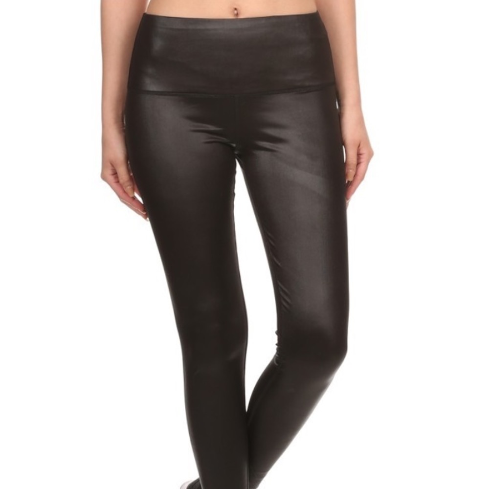 Sandra Dee leggings --High Waist Faux Leather