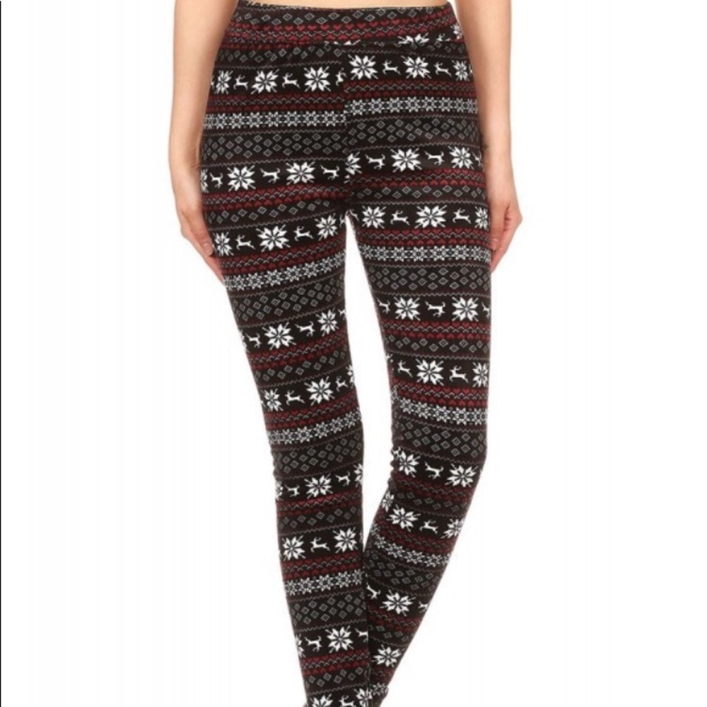 FUR LINED LEGGINGS ⭐️VERY WARM FAIR ⭐️ISLE PRINT