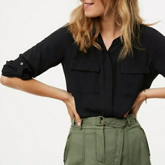 loft black blouse