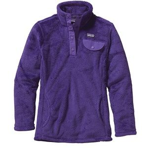 Girls Purple Patagonia Re-tool Snap-t Fleece