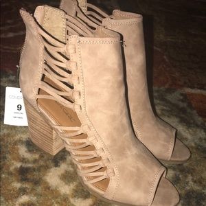 Open toe booties
