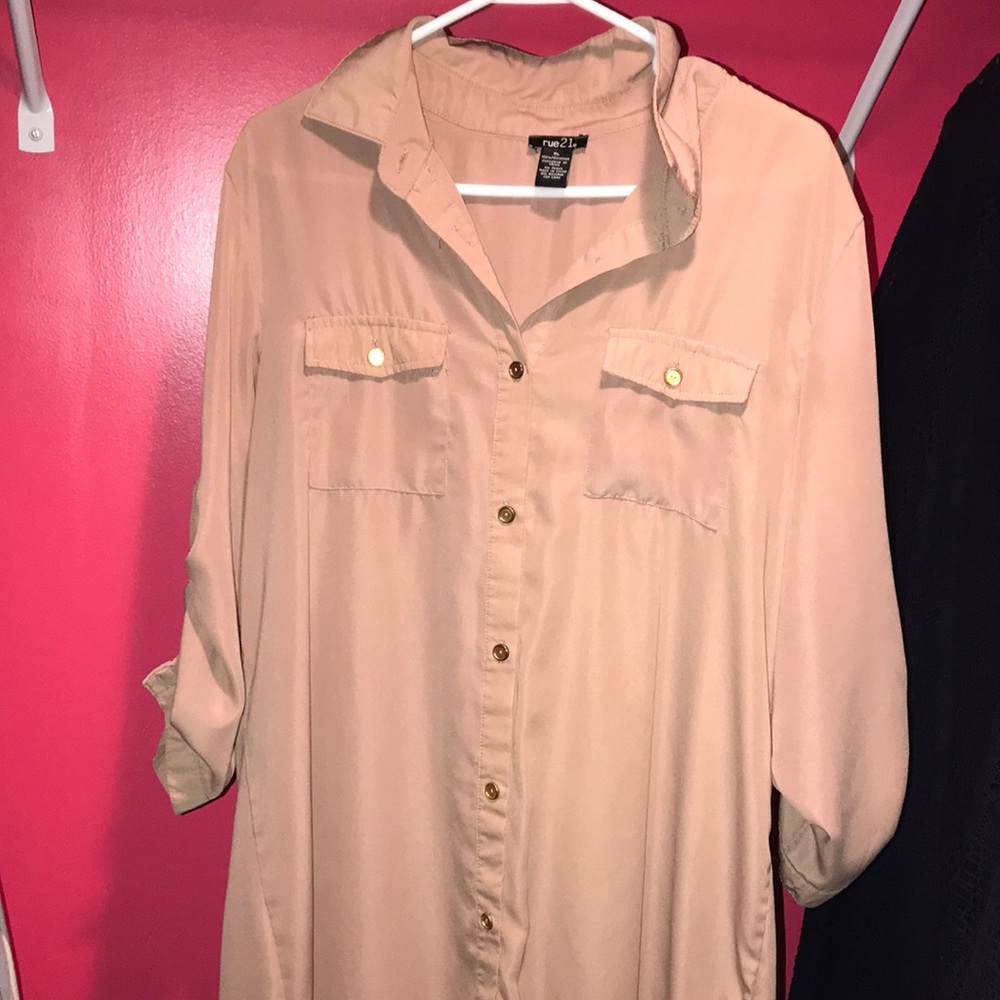 Rue 21 Brown Button Up dress