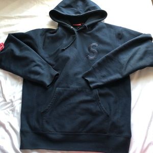 Supreme S Logo Hooded Sweatshirt (Navy Blue)