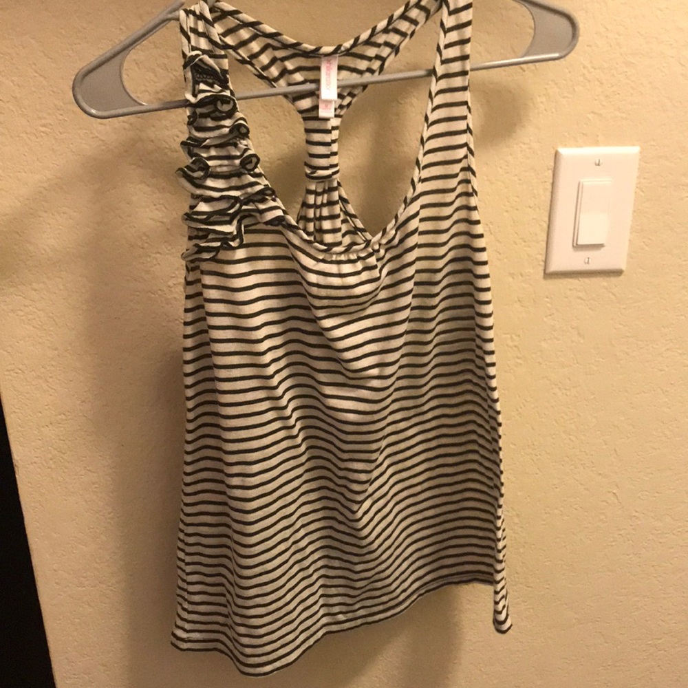 Gray and White Striped Tank