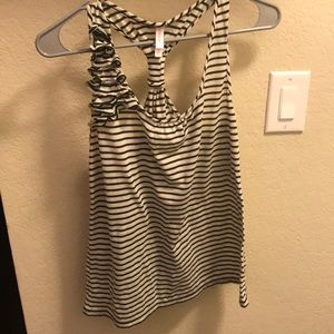 Gray and White Striped Tank