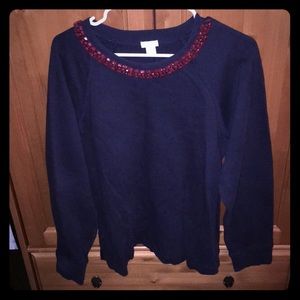 J.Crew embellished sweatshirt, Blue XL