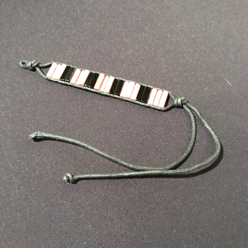 Stone and leather bracelet
